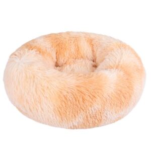 Round Plush Pet Bed for Dogs & Cats,Fluffy Soft Warm Calming Bed Sleeping Kennel Nest