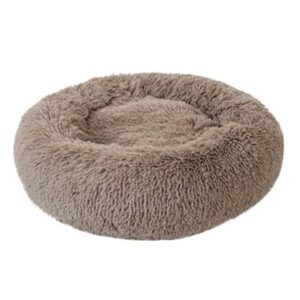 Round Plush Pet Bed for Dogs & Cats,Fluffy Soft Warm Calming Bed Sleeping Kennel Nest