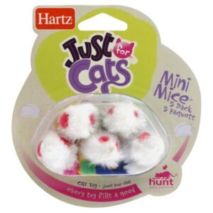 Hartz Just For Cats Catnip Filled Mini Mouse Cat Toy, 5 Count