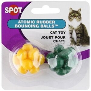 Ethical Pet Atomic Rubber Bouncing Ball Cat Toy, 2 Count