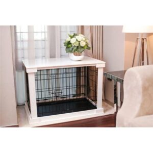 Merry Products Dog Cage with Cover, White, Small, 20.71″L x 27.20″W x 22.09″H