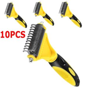 10Pcs Pet Dog Cat Hair Fur Shedding Trimmer Grooming Rake Comb Brush Tool