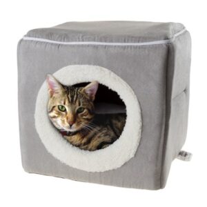 PETMAKER Cozy Cave Pet Cat Bed, Gray