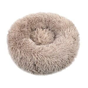 Round Plush Pet Bed for Dogs & Cats,Fluffy Soft Warm Calming Bed Sleeping Kennel Nest