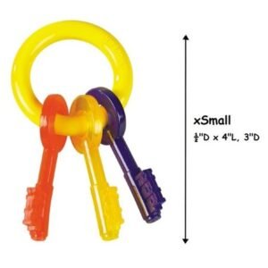 Puppy Teething Toy Key Ring Colorful Safe For Puppies Dogs to Chew – Choose Size (xSmall)