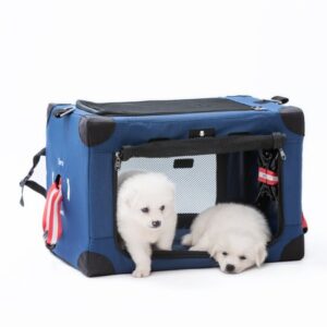 Collapsible Dog Crate Carrier Portable and Travel Friendly Soft Fabric Most Compact, Small-19.7″L*13W*13H