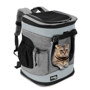 Deluxe Pet Carrier Backpack for Small Cats and Dogs |Two-Sided Entry Airline-Approved, Padded Back Support Travel Carrier for Hiking, Walking, Cycling & Outdoor