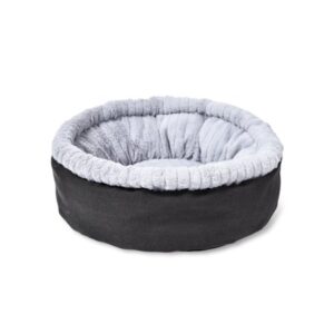 Cat Craft Small Grey Deluxe Super Soft Cat Bed (12″ Round Deluxe Bolster Bed)