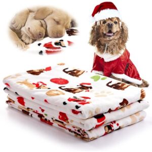 LUXMO Puppy Blanket for Pet Cushion Small Dog Cat Bed Soft Warm Sleep Mat, Pet Dog Cat Puppy Kitten Soft Blanket Doggy Warm Bed Mat Paw Print