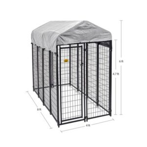 Kennel Master Black Welded Wire Dog Kennel, 8 ft. x 4 ft. x 6 ft