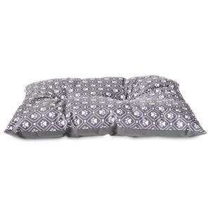 Vibrant Life Tufted Plush Pet Bed, Gray Paw, 27″ x 36″