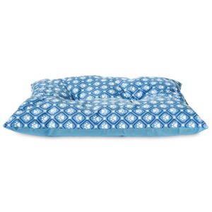 Vibrant Life Tufted Plush Medium Pet Bed, Blue Paw, 27″ x 36″