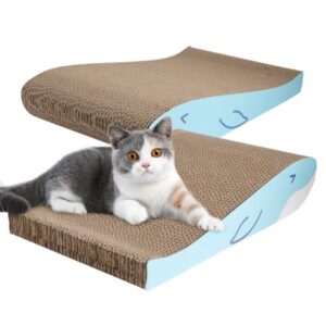 ComSaf Cat Scratcher Cardboard with Long Lasting Reversable Scratching Pad, Set of 2