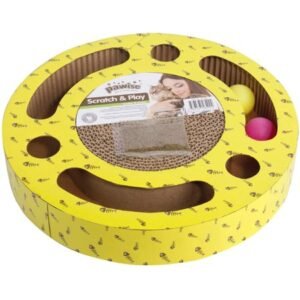 PAWISE Cat Scratcher Cardboard Reversible Kitty Scratching Pad Lounge Interactive Toy