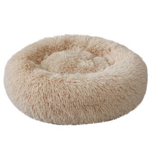 Round Plush Pet Bed for Dogs & Cats,Fluffy Soft Warm Calming Bed Sleeping Kennel Nest