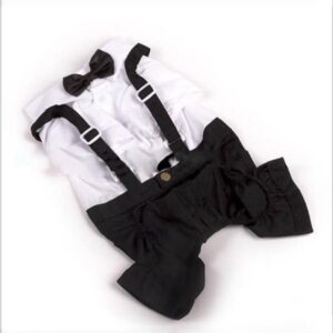 Pet Dog Tuxedo Bow Tie Wedding Suit Clothing Puppy Costumes Clothes Apparel