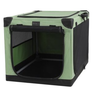 Petsfit Transportable Soft Crate for Indoor and Outdoor Use, Suitable for Medium to Large Dog Breeds, Large 36 x 24 x 23 Inch, Green