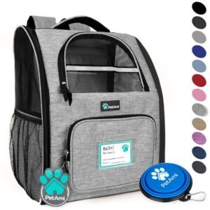 PetAmi Deluxe Pet Carrier Backpack, Heather Gray