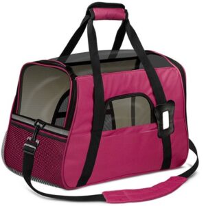 Pet Soft Sided Small Large Cat Dog Comfort Bag Travel Case Airline Approved Small Pet Carrier Hot Pink