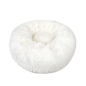 Round Plush Pet Bed for Dogs & Cats,Fluffy Soft Warm Calming Bed Sleeping Kennel Nest