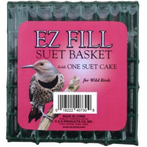 C&S Green Wild Bird EZ Fill Suet Cake Feeder