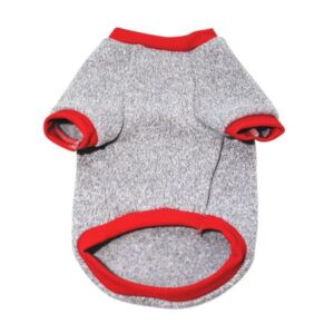 Pet Dog Clothes Pet Autumn Winter Warm Costume, Raglan Sleeve Fleece Sweater Dogs Dog Sweater Dog Knitwear Dog Apparel, Pet Sweatshirt for Small Medium Dogs, Gray, XS