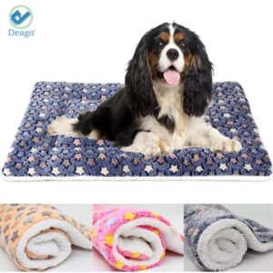 Deago Ultra Soft Pet Dog/Cat Bed | Reversible Fleece Crate Bed Mat | Pet Bed Liner Blankets Covers for Large Small Medium Dog Cat