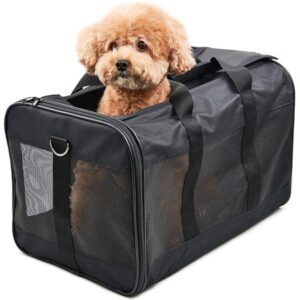 ScratchMe Pet Travel Carrier for Cats, Dogs, Kittens and Puppies, Collapsible, Durable, Airline Approved, Large