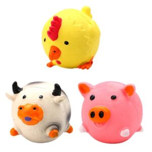 Walbest Squeak Latex Puppy Toy Funny Animal Shaped Pet Interactive Play for Small Dog Assorted Color