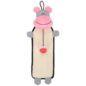 Pet Life Paw-Pleasant Eco-Natural Sisal And Jute Hanging Carpet Kitty Cat Scratcher With Toy