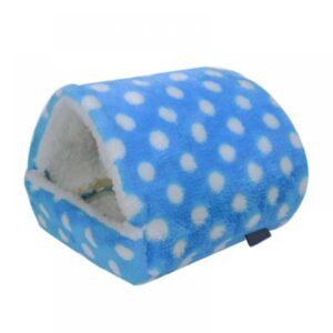 Hamster Guinea Pig Bed Warm Fleece Winter Pet Nest House with Cushion, Cozy Small Animal Chinchilla Hideout Hanging Bed Habitat Cage Accessories