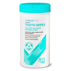 Vibrant Life Plaque Tooth Wipes for Cats & Dogs, 40 Count