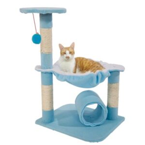 Ktaxon New 28″ Cat Tree Tower Condo Sisal Scratcher Furniture Kitten Pet House Hammock Blue