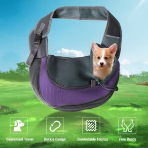 Pet Dog Sling Carrier Portable Puppy Backpack Mesh Adjustable Hands Free Shoulder