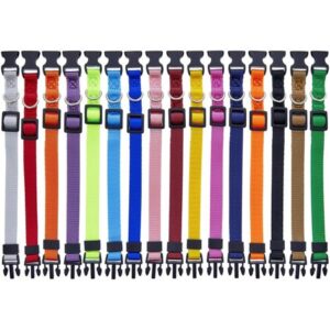 12 Pack Breakaway Puppy Collars for Small Dogs Girl & Boy, Adjustable, 12 Rainbow Colors