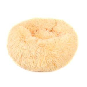 Round Plush Pet Bed for Dogs & Cats,Fluffy Soft Warm Calming Bed Sleeping Kennel Nest