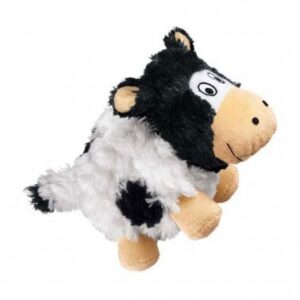 Large (8.3″L) KONG Barnyard Cruncheez Plush Dog Toy – Cow