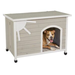 MidWest Homes for Pets Eillo Folding Outdoor Wood Dog House, No Tools Required for Assembly