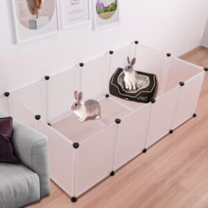 Pet Playpen,Fence Cage with Bottom for Small Animals Guinea Pigs, Hamsters, Bunnies, Rabbits