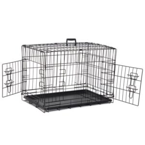 ZENY 30″ Metal Dog Crate Double Door Pet Cage Foldable Dog Cage