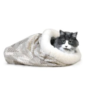 K&H Kitty Crinckle Sack Pet Cat Bed, Tan