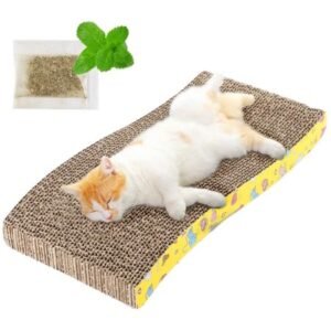 2 Pack Cat Scratcher Pad with Catnip – Cat Cardboard Scratch Durable Scratching Pad Reversible
