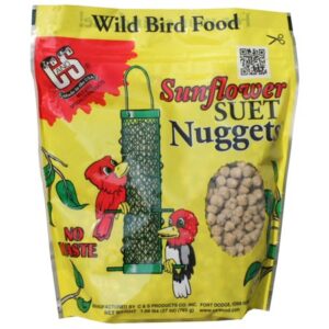 C&S Products Sunflower Suet Nuggets, No melt – No waste, 27 oz Resealable Bag, Wild Bird Food