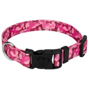 Country Brook Petz® Deluxe Pink Bone Camo Reflective Dog Collar – Extra Large