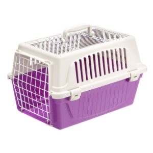 ATLAS Two Door Top Load Plastic Kennel & Pet Carrier, Purple 19-Inch