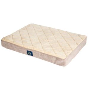 Serta Ortho Quilted Pillow Top Pet Dog Bed, Large Tan