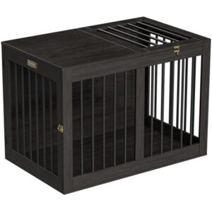 Furpezoo Dog Crate, 31.5″x19.7″x22.0″ Wooden Pet Cage with 2 Doors