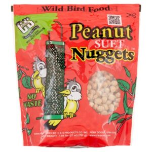 C&S Peanut No-melt Suet Nuggets,27 oz, Wild Bird Feed