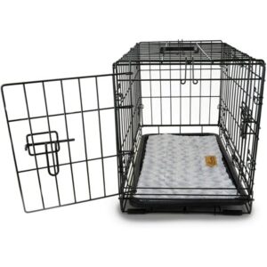 PetsWorld Single Door Foldable Dog Crate with Bed, Metal, Size: 18 inch with Divider