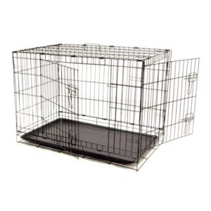 DOG CRATE 36x23x26″ Large 2 Door Pet Kennel Cage Folding Portable Travel Metal